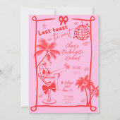 海岸の最後の乾杯 ビーチ バチェロレッテ ウィークエンド 招待状 (正面)