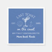 海岸の最後の乾杯 ビーチ バチェロレッテ パーティー スタンダードカクテルナプキン (正面)