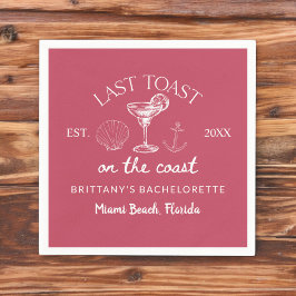 海岸の最後の乾杯 ビーチ バチェロレッテ パーティー スタンダードカクテルナプキン