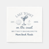 海岸の最後の乾杯 ビーチ バチェロレッテ パーティー スタンダードカクテルナプキン (正面)