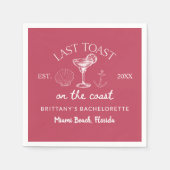 海岸の最後の乾杯 ビーチ バチェロレッテ パーティー スタンダードカクテルナプキン (正面)