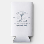 海岸の最後の乾杯 ビーチ バチェロレッテ パーティー スリム缶クーラー (裏面)