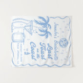 海岸の最後の乾杯 ビーチ バチェロレッテ パーティー タペストリー (正面(横))