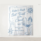 海岸の最後の乾杯 ビーチ バチェロレッテ パーティー タペストリー (正面)