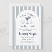 海岸の最後の乾杯 ビーチ バチェロレッテ パーティー 招待状 (正面)