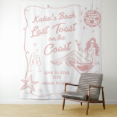 海岸の最後の乾杯 ビーチ ピンク バチェロレッテ タペストリー (インサイチュ)