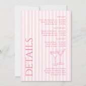 海岸の最後の乾杯 ピンクのバチェロレッテウィークエンド 招待状 (裏面)