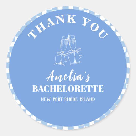 海岸の最後の乾杯 ピンクの花嫁おさらい歓迎 ラウンドシール (正面)