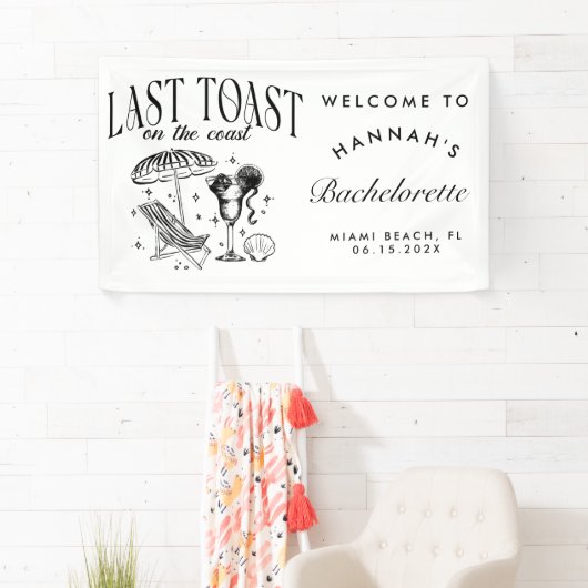 海岸の最後の乾杯 ブライズパーティー 横断幕 (インサイチュ)