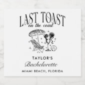 海岸の最後の乾杯 ブライズメイドパーティー スパークリングワインラベル (シングルラベル)
