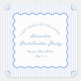 海岸の最後の乾杯 ブルー独身最後の祭り スクエアシール