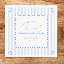 海岸の最後の乾杯 ブルー独身最後の祭り スタンダードカクテルナプキン