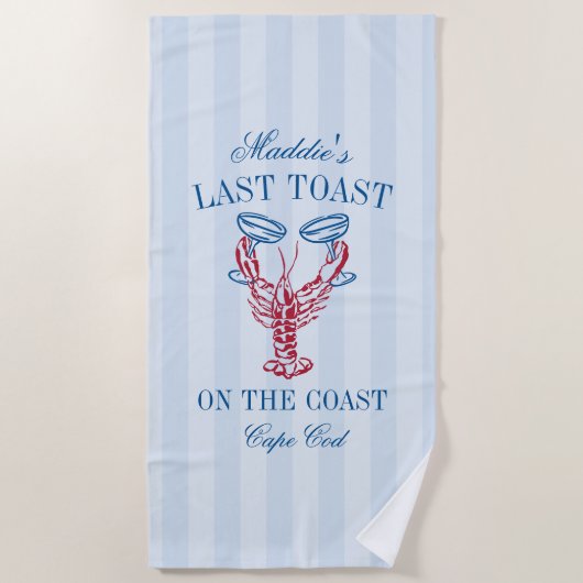 海岸の最後の乾杯 ラブスター娘たちの最後の夜 ビーチタオル (正面)