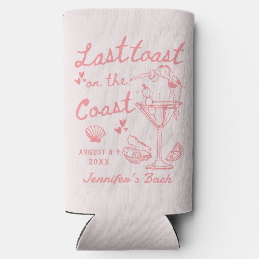 海岸の最後の乾杯 海岸のバチェロレッテ セルツァー スリム缶クーラー (裏面)