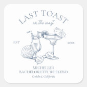 海岸の最後の乾杯 独身最後の夜 スクエアシール (正面)