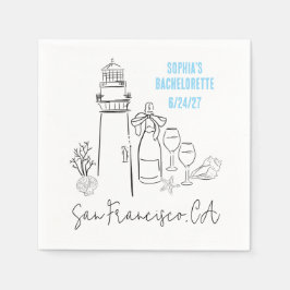 海岸の最後の乾杯 独身最後の夜 スタンダードカクテルナプキン