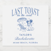 海岸の最後の乾杯 独身最後の夜 スパークリングワインラベル (シングルラベル)