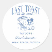 海岸の最後の乾杯 独身最後の夜 ラウンドシール (正面)