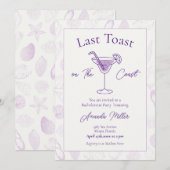 海岸の最後の乾杯 独身最後の夜 招待状 (正面/裏面)