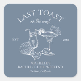 海岸の最後の乾杯 独身最後の女友達パーティー スクエアシール