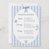 海岸の最後の乾杯 独身最後の旅のスケジュール 招待状 (裏面)