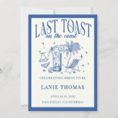 海岸の最後の乾杯 独身最後の旅程 招待状 (正面)