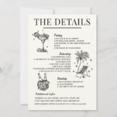 海岸の最後の乾杯 独身最後の旅程 招待状 (裏面)