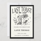 海岸の最後の乾杯！独身最後の旅程 招待状 (正面)