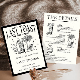 海岸の最後の乾杯！独身最後の旅程 招待状