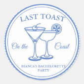 海岸の最後の乾杯 独身最後の週末パーティー ラウンドシール (正面)
