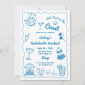 海岸の最後の乾杯 独身最後の週末 招待状 (正面)