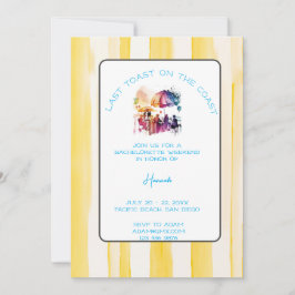 海岸の最後の乾杯！独身最後の週末 招待状