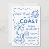 海岸の最後の乾杯 独身最後の週末 招待状 (正面)
