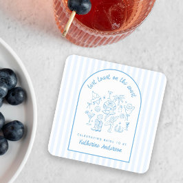 海岸の最後の乾杯 青いビーチのお気に入り スクエアシール