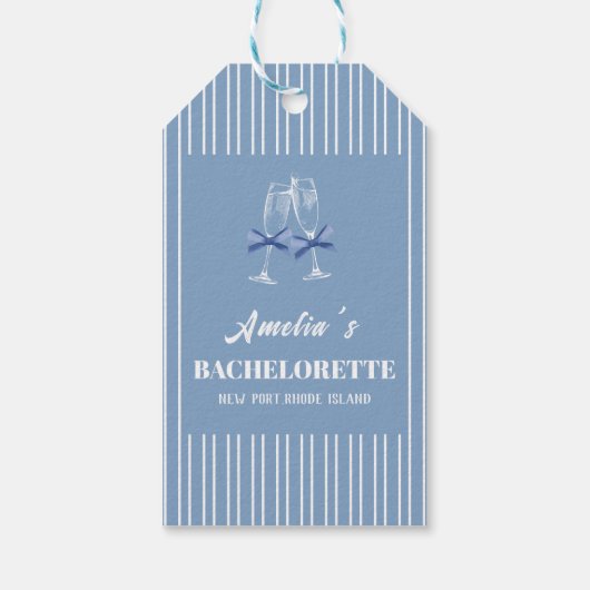 海岸の最後の乾杯 青い未婚の女の子の歓迎 ギフトタグ (裏面)