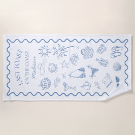 海岸の最後の乾杯 青い色合い ビーチタオル