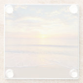 海岸の朝日曜日 ガラスコースター (裏面)