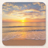 海岸の朝日曜日 スクエアペーパーコースター (正面)