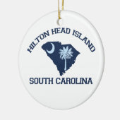 海岸の楕円形のAHiltonのヘッド島 セラミックオーナメント (左)