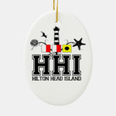 海岸の楕円形のAHiltonのヘッド島 セラミックオーナメント (裏面)