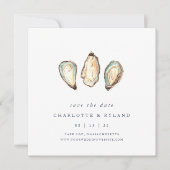 海岸の水彩オスター結婚式 セーブザデート (正面)