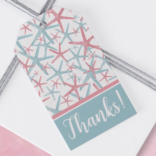 海岸の水彩ビーチ感謝の品 ギフトタグ