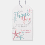 海岸の水彩ビーチ感謝の品 ギフトタグ (裏面)