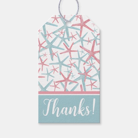 海岸の水彩ビーチ感謝祭のお礼 ギフトタグ (正面)