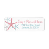 海岸の水彩夏のビーチ住所ラベル ラベル (正面)