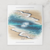 海岸の波打ち際でのウェディング 座席配置 プレイスカード (外部開封)