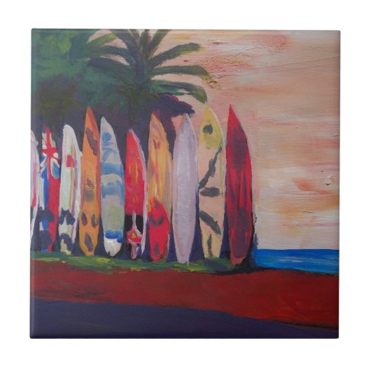 海岸の波板塀の壁 タイル (正面)