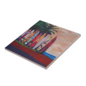 海岸の波板塀の壁 タイル (側面)