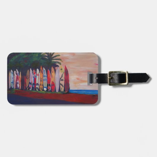 海岸の波板塀の壁 ラゲッジタグ (正面横)