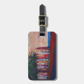 海岸の波板塀の壁 ラゲッジタグ (正面縦)